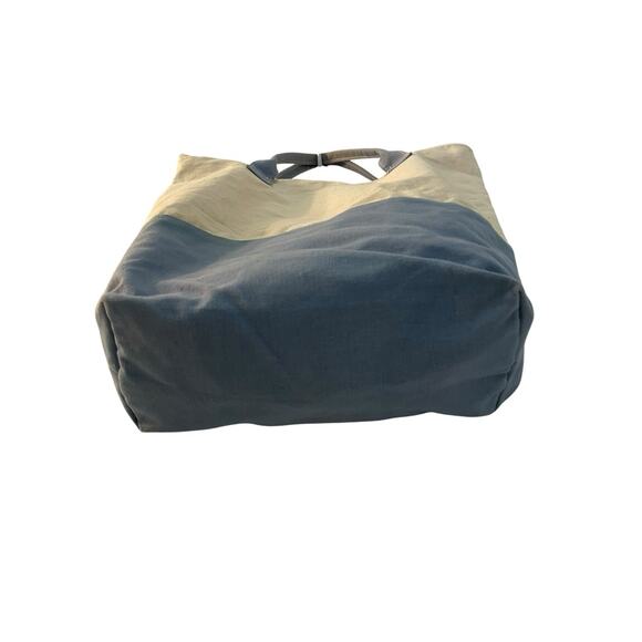 VTG. 90s Martha Stewart Living Canvas Tote Bag Blue Classic Beachy Handbag - Picture 3 of 5